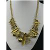 Image 3 : Great Vintage Gold Tone w/ 3 Large Round Sparkling Crystal Glass Stones Necklace Self Adjusting Leng