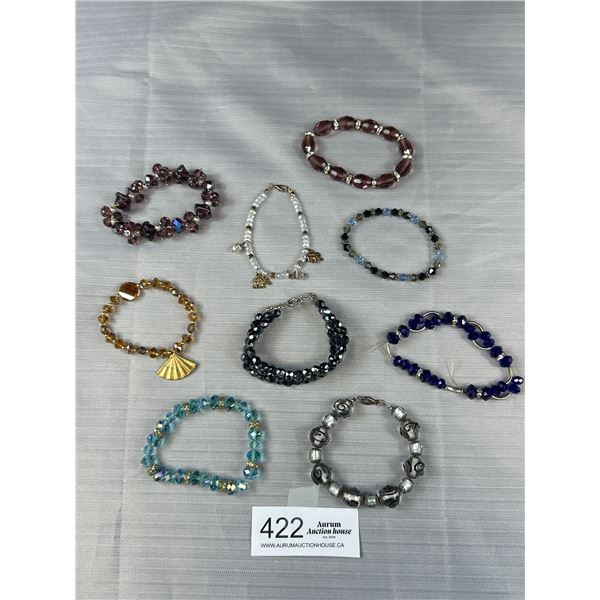 9 Vintage Crystal Beads Bracelet