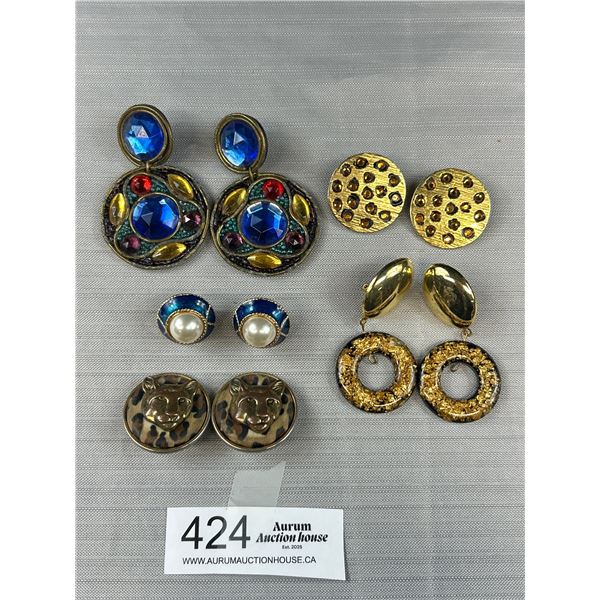 Collection of Vintage Pairs of Clip on Earrings