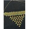 Image 2 : Outstanding Gold Tone w/ Green + White Stones Necklace