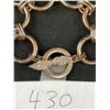 Image 2 : Vintage Gold Tone w/ Rhinestones Link Bracelet Marked Victoria Secret