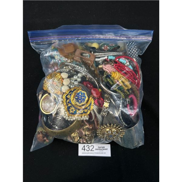 Large Bag w/ Lot of Misc Jewelry + Parts