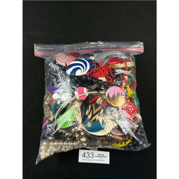 Large Bag w/ Lot of Misc Jewelry + Parts