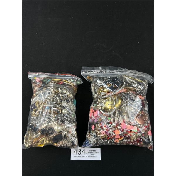 2 Bags w/ Misc Jewelry + Parts