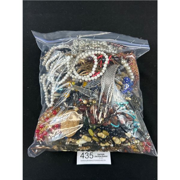 Large Bag w/ Lot of Misc Jewelry + Parts