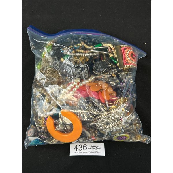 Large Bag w/ Lot of Misc Jewelry + Parts