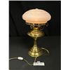 Image 1 : Vintage Brass Table Lamp w/ Glass Shade
