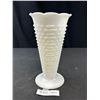 Image 2 : Vintage Milk Glass Hobnail Dots Dash Ruffled Edge 10" Vase