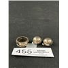 Image 1 : Vintage .925 Sterling Mex Ring and Button Clip Back Earrings