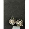 Image 6 : Vintage .925 Sterling Mex Ring and Button Clip Back Earrings