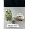 Image 1 : Vintage Owl Collectibles, Carved Stone, Pottery