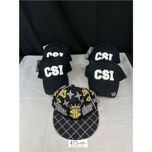 Lot of 5 Brand New w/ Tags Ball Caps, CSI etc