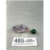 Image 1 : Lot of 2 Stones, Malachite Sphere and Amethyst Chetrone