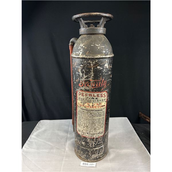 Vintage 26" Tall Peerless Fire Extinguisher NO SHIPPING