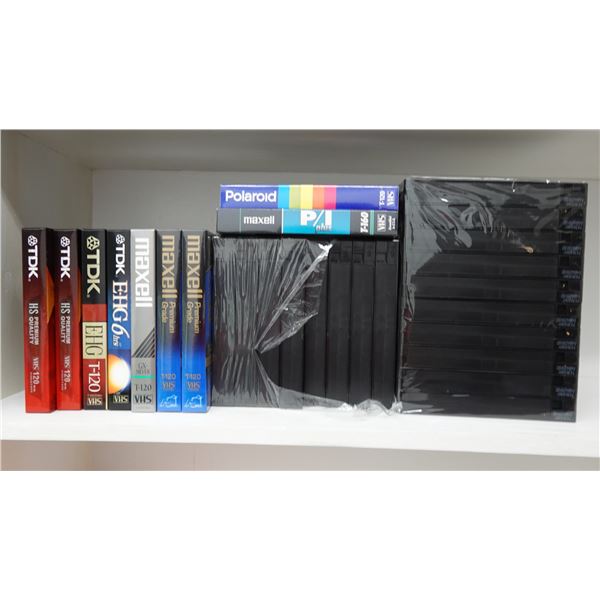 Qty Approx. 29 Video Cassettes, Misc Brands: TDK, Maxell, Polaroid, Sony