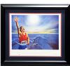 Image 1 : VICTORY AUTOGRAPHED AND FRAMED LITHIOGRAPH 7 SIGNATURES INCLUDING NEIL ARMSTONG - PSA COA