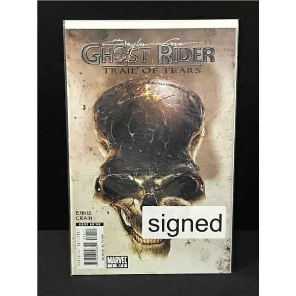 MARVEL COMICS NO.1 GHOST RIDER SIGNED BY CLAYTON CRAIN