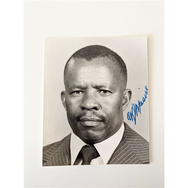 Botswana President Quett Masire signed photo card