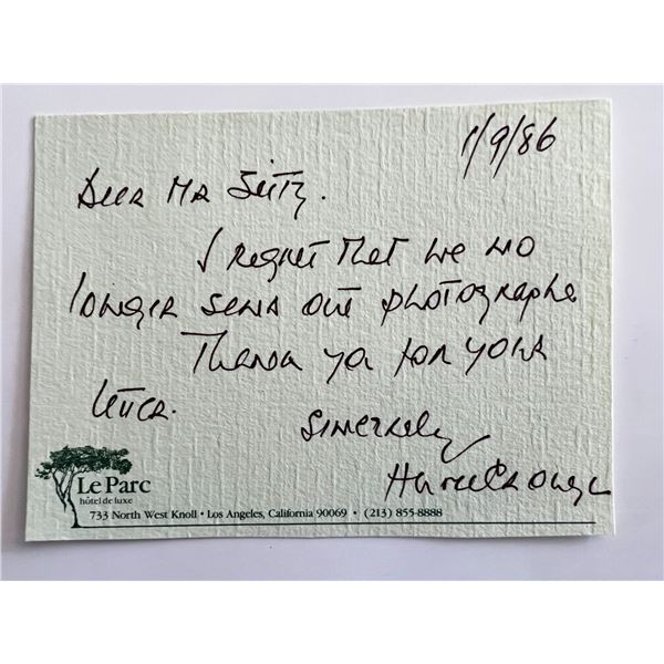 The Seventh Cross Hume Cronyn signed postcard