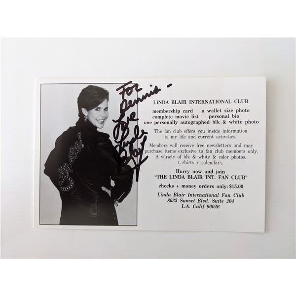 The Exorcist Linda Blair signed fan club postcard