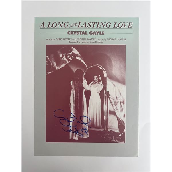 A Long and Lasting Love Crystal Gayle signed sheet music