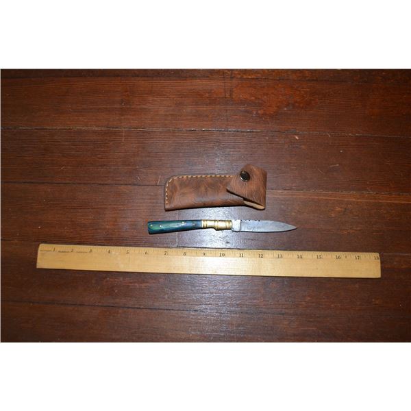 Handmade Damascus Steel Knife & Sheath