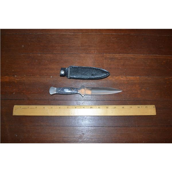 9" BLACK WOOD BOOT KNIFE