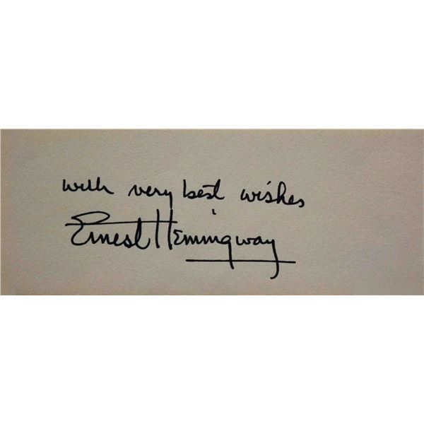 Ernest Hemingway signature slip