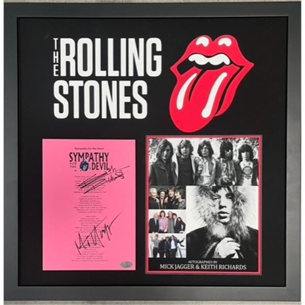 The Rolling Stones signed Sympathy for the Devil lyrics collage