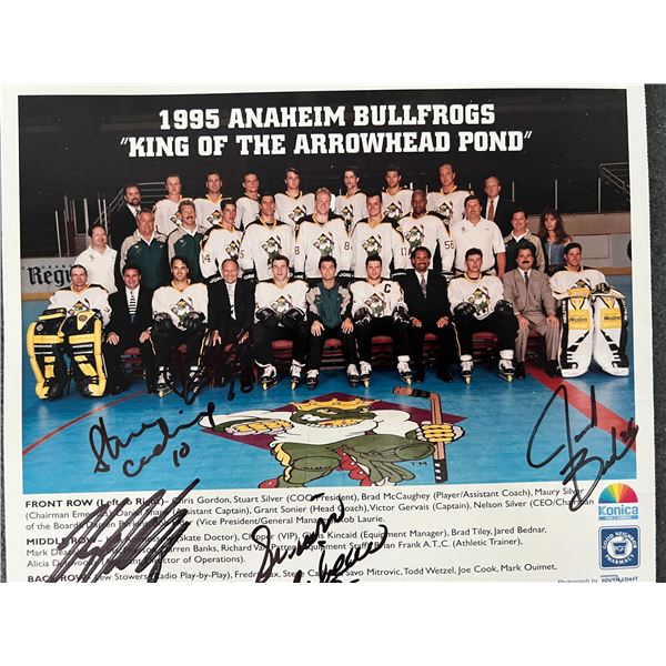 1995 Anaheim Bullfrogs signed team photo