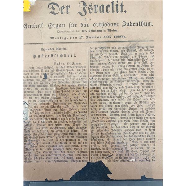 Austrian newspaper 1887