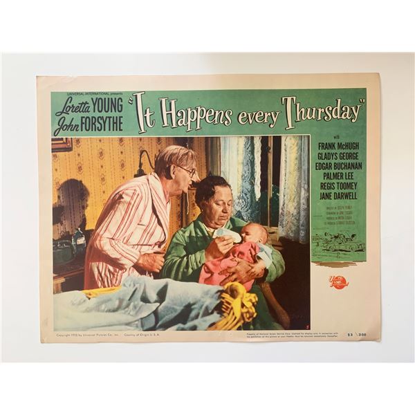 It Happens Every Thursday original 1953 vintage lobby card