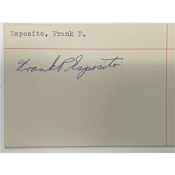 Bowling star Frank P. Esposito autograph note
