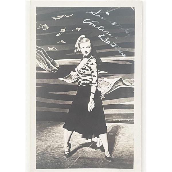 Valerie Bettis signed postcard