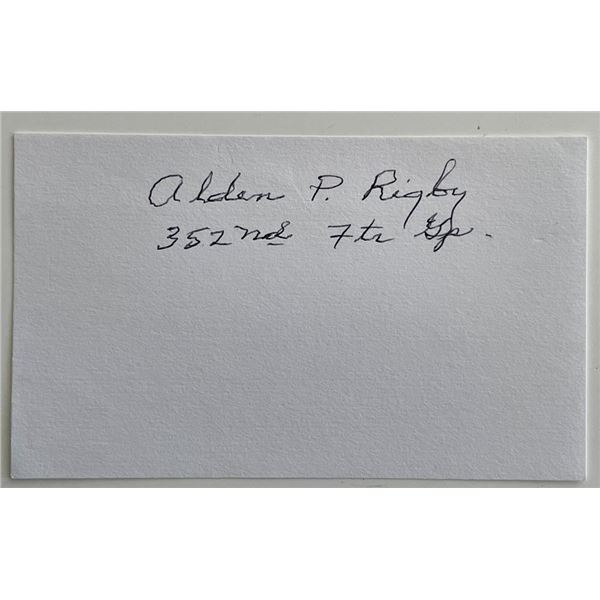 WW2 pilot Alden P. Rigby signature cut