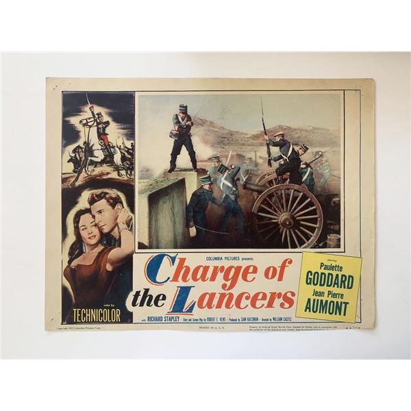 Charge of the Lancers original 1954 vintage lobby card