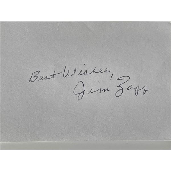 Baseball player Jim Zapp autograph note