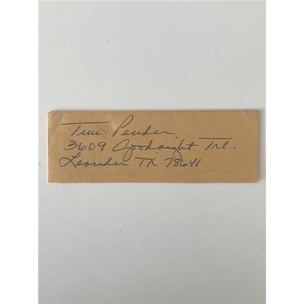 Tim Pender original signature