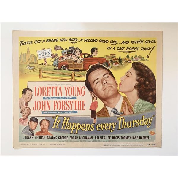 It Happens Every Thursday original 1953 vintage lobby card