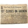Image 1 : WWII 1944 New York World Telegram Original Vintage Newspaper