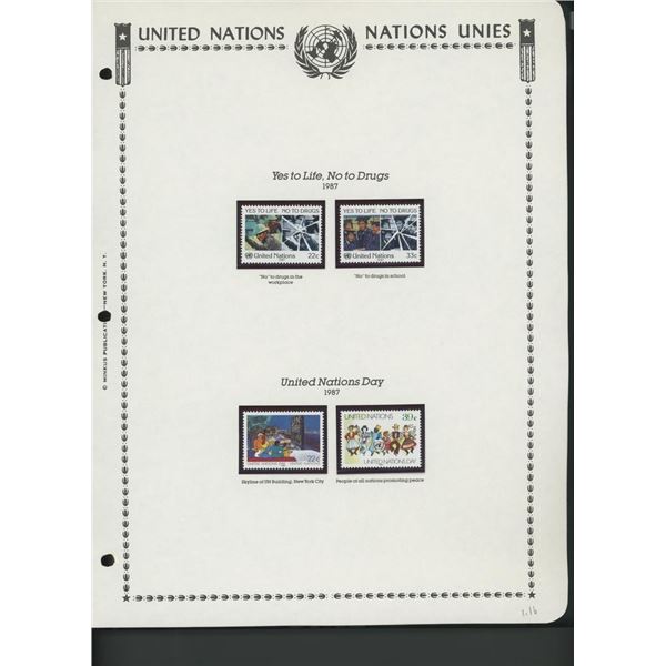 United Nations New York Stamps 1987