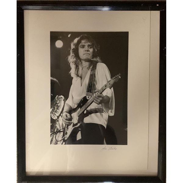 Artist signed Tommy Bolin concert photo in custom frame