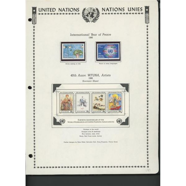 United Nations New York Stamps 1986