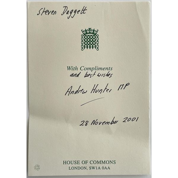 Steven Dagget signed note