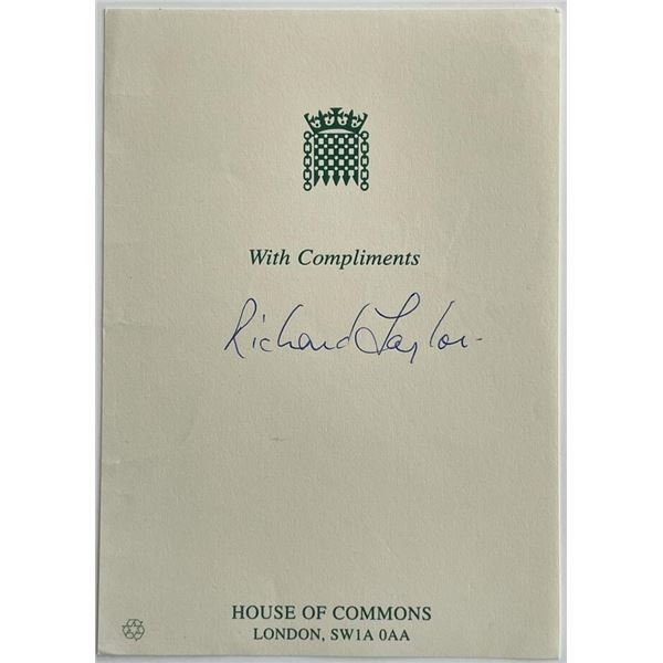 Member of Parliament Richard Lalor signed note