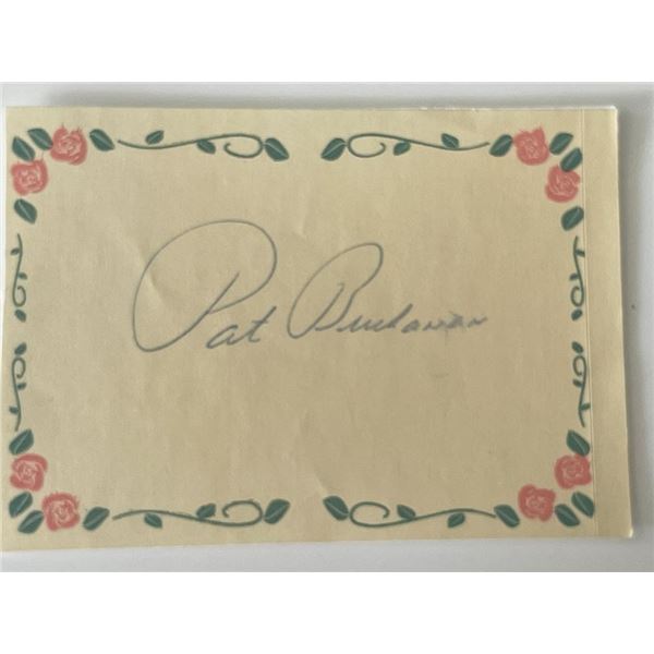 Politician Pat Buchanan autograph note