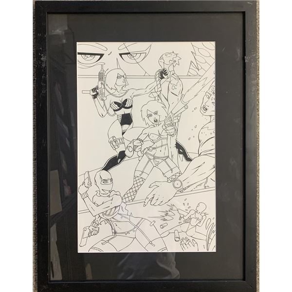 Original hand drawn sketch, unknown comic book artist