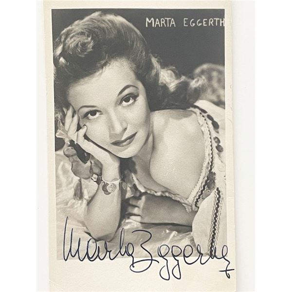 Marta Eggerthy signed photo post card