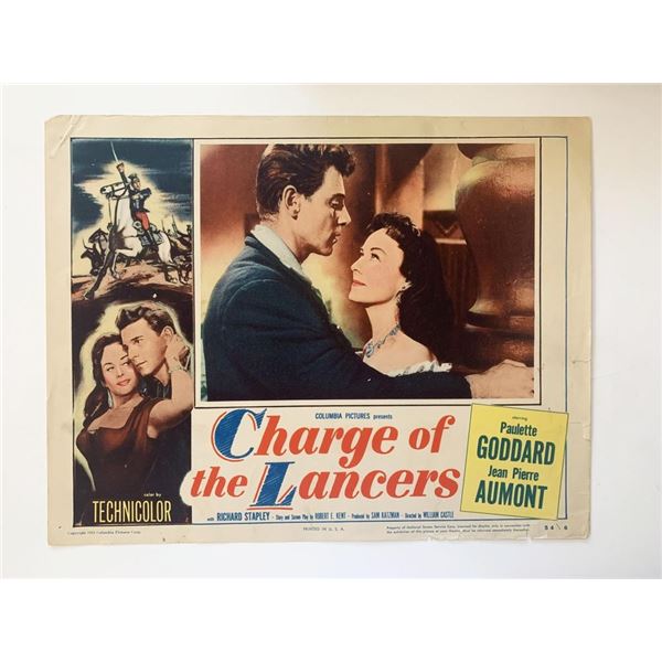 Charge of the Lancers original 1954 vintage lobby card