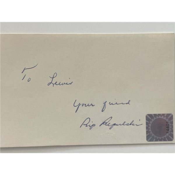 MLB Rip Repulski autographed note